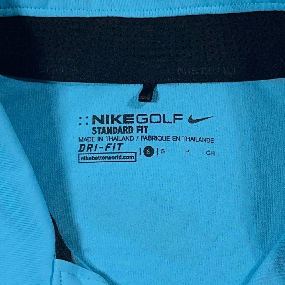 Nike Golf Dri Fit Polo Shirt Men Small Standard Fit‎ Blue Striped Performance